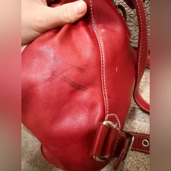 Vintage Coach Legacy Drawstring Leather Backpack dark red leather Style #9569 - Picture 9 of 15